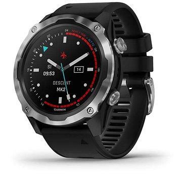 Garmin Descent Mk2 Nerezová ocel s černým řemínkem