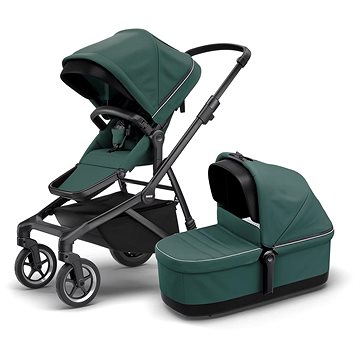 Thule Sleek + Bassinet Mallard Green on Black