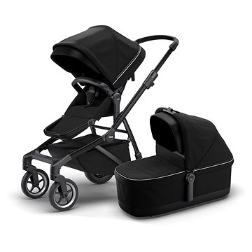 Thule Sleek + Bassinet Midnight Black on Black